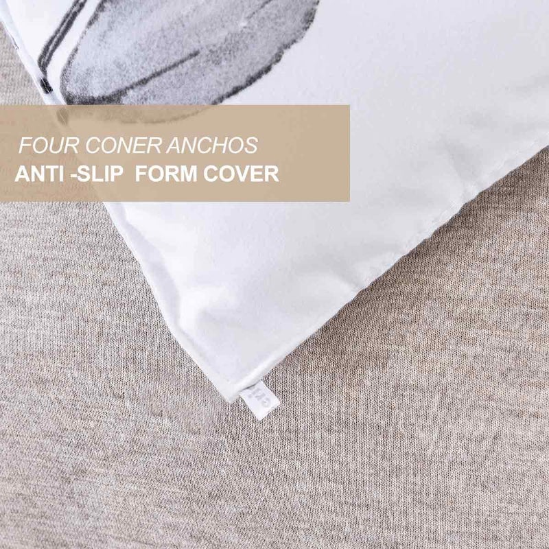 Nanko King Comforter Set 3pc,White and Gray/Grey Floral Reversible Down Alternative Microfiber Bedding - All Season Comforter and 2 Pillowshams Bed Sets for Women, 104 x 90 Size Flower - Image 3